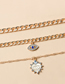 Fashion Gold Alloy Eye Chain Multilayer Necklace