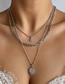 Fashion Silver Alloy Gold-plated Star And Moon Multilayer Necklace
