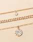 Fashion Silver Alloy Gold-plated Star And Moon Multilayer Necklace
