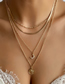 Fashion Gold Alloy Gold-plated Portrait Moon Multilayer Necklace