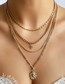Fashion Gold Alloy Chain Embossed Lion Multi-layer Necklace
