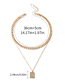 Fashion Gold Square Brand Chain Double Necklace