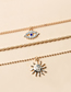 Fashion Gold Alloy Eye Twist Chain Multi-layer Necklace