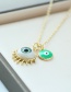 Fashion Green Copper Dripping Eyes Necklace