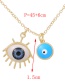 Fashion Blue Copper Dripping Eyes Necklace
