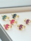 Fashion Yellow Copper Inlaid Zircon Oil Dripping Elephant Earrings