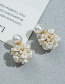Fashion Gold Alloy Pearl Hydrangea Stud Earrings
