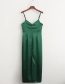Fashion Green Ruched Suspender Dress