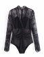 Fashion Black Lace Knitted Jumpsuit
