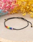 Fashion Black Rainbow Rice Beads Beaded Woven Bracelet