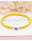 Fashion White Geometric Rice Beads Beaded Glass Eye Bracelet