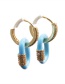 Fashion Blue Copper Inlaid Zirconium Oil Drop Geometric Earrings