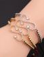 Fashion White Gold Copper Beads Black Rope Copper Inlaid Zirconium Geometric S-shaped Beaded Braided Bracelet