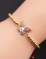 Fashion Copper Bead Red Rope Copper Inlaid Zirconium Geometric Butterfly Beaded Braided Bracelet