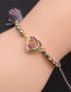 Fashion Bead Box Chain Copper-plated Real Gold Micro-inlaid Zirconium Heart-shaped Braided Bracelet
