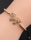 Fashion Mixed Color Chain Copper Plated Real Gold Micro-inlaid Zirconium Butterfly Braided Bracelet