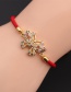 Fashion Mixed Color Chain Copper Plated Real Gold Micro-inlaid Zirconium Butterfly Braided Bracelet