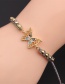 Fashion Mixed Color Chain Copper Plated Real Gold Eye Braided Bracelet