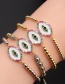 Fashion Mixed Color Chain Copper Plated Real Gold Zirconium Eye Braided Bracelet