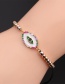 Fashion Mixed Color Chain Copper Plated Real Gold Zirconium Eye Braided Bracelet