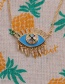 Fashion 3# Copper Inlaid Zirconium Eye Necklace