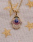 Fashion Gold Copper Plated Real Gold Palm Eye Necklace