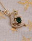 Fashion Gold Copper Plated Real Gold Leopard Half Treasure Necklace
