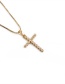 Fashion Gold Copper And Zirconium Plated Real Gold Cross Necklace
