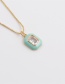 Fashion White Bronze Plated Real Gold Dripping Geometric Crystal Necklace