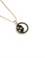 Fashion Black Bronze Plated Real Gold Oil Dropping Star And Moon Necklace