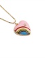 Fashion Gold Geometric Dripping Love Rainbow Necklace