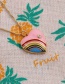 Fashion Gold Geometric Dripping Love Rainbow Necklace