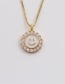 Fashion White Copper-plated Real Gold Dripping Smiley Face Necklace