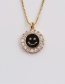 Fashion White Copper-plated Real Gold Dripping Smiley Face Necklace
