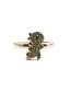Fashion Green Bronze Diamond Plated Real Gold Dinosaur Open Ring