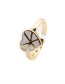 Fashion Purple Copper Plated Real Gold Love Geometry Ring