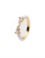 Fashion White Copper-plated Real Gold Dripping Geometric Open Ring