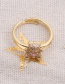 Fashion Pink Copper Plated Real Gold Bear Open Ring