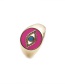 Fashion Light Blue Copper Plated Real Gold Eye Dripping Open Ring