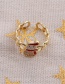Fashion Red Christmas Copper Plated Real Gold Snowman Open Ring