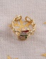 Fashion Red Christmas Copper Plated Real Gold Snowman Open Ring