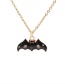 Fashion Bat A Halloween Alloy Drip Oil Bat Pumpkin Castle Necklace