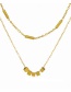 Fashion Gold Titanium Steel Geometric Square Double Necklace