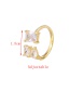 Fashion White Copper Inlaid Zircon Geometric Ring