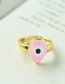 Fashion Pink Copper Drop Oil Drop Eye Ring