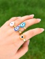 Fashion Blue Copper Drop Oil Drop Eye Ring