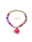 Fashion Red Copper Drip Oil Soft Pottery Smiley Face Bracelet