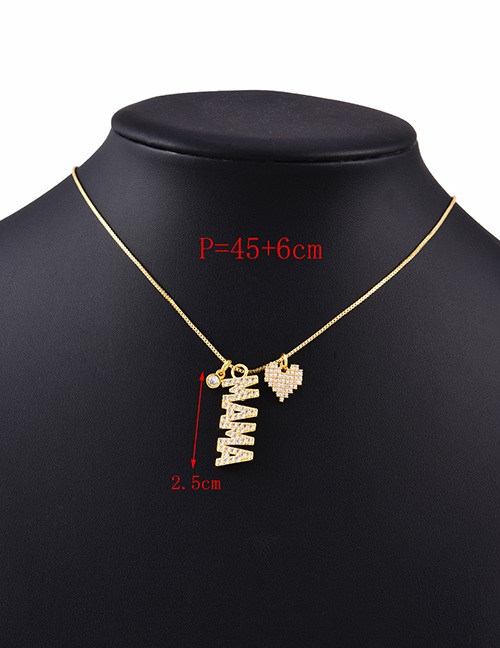 Fashion Gold Copper Inlaid Zirconium Letter Love Necklace