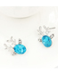 Fashion Golden Royal Blue Three-dimensional Crystal Antler Earrings