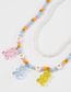 Fashion Color Alloy Rice Bead Beaded Bear Double Necklace